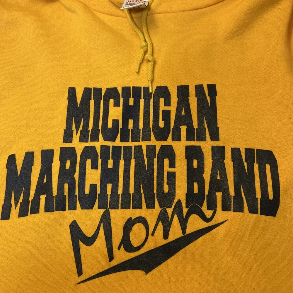 Michigan Wolverines Marching Band Mom Soffe 50/50 Hooded Sweatshirt Large 90s